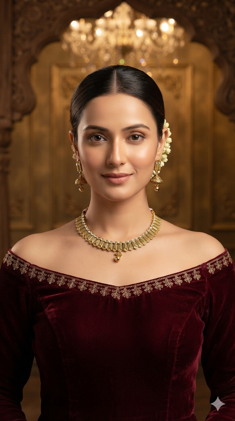 Gold Polki White Necklace Jewellery Roma Set