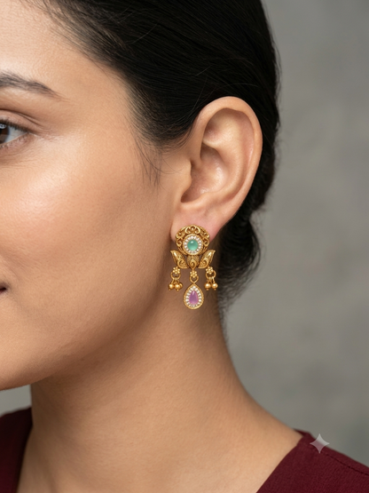 Gold Polki Yaad Earrings