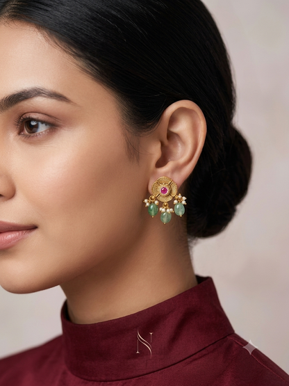 Gold Polki Yaad Earrings
