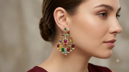 Antique Kundan Bollywood Cora Earrings