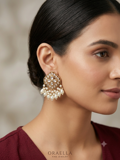 Antique Kundan Bollywood  Beli Earrings