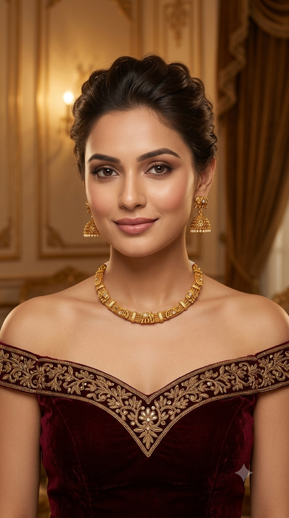 Gold Polki Necklace Jewellery Zarina Set