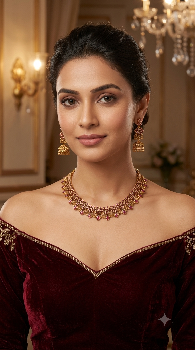 Gold Polki Necklace Jewellery Zarina Set