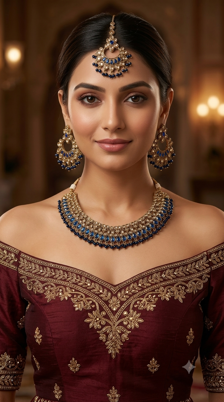 Antique Blue Necklace Love sets