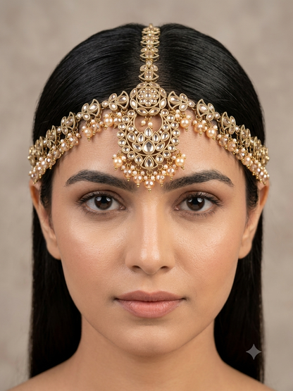 Antique Crystal Sheesh Phool Headpiece Matha Patti