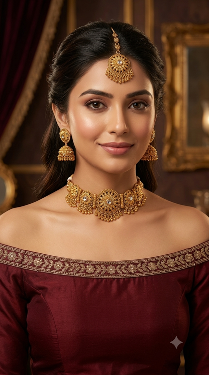 Gold Polki Necklace Jewellery Sonia Set