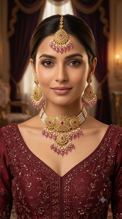 Gold Polki Necklace Jewellery Sonia Set