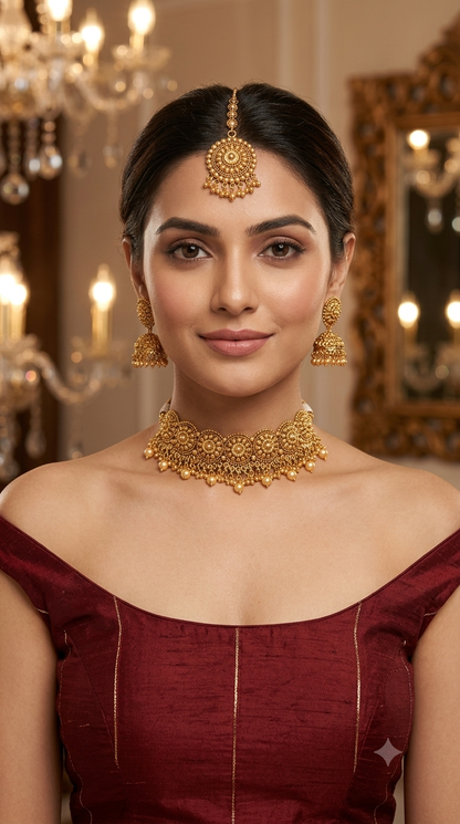Gold Polki Necklace Jewellery Sonia Set