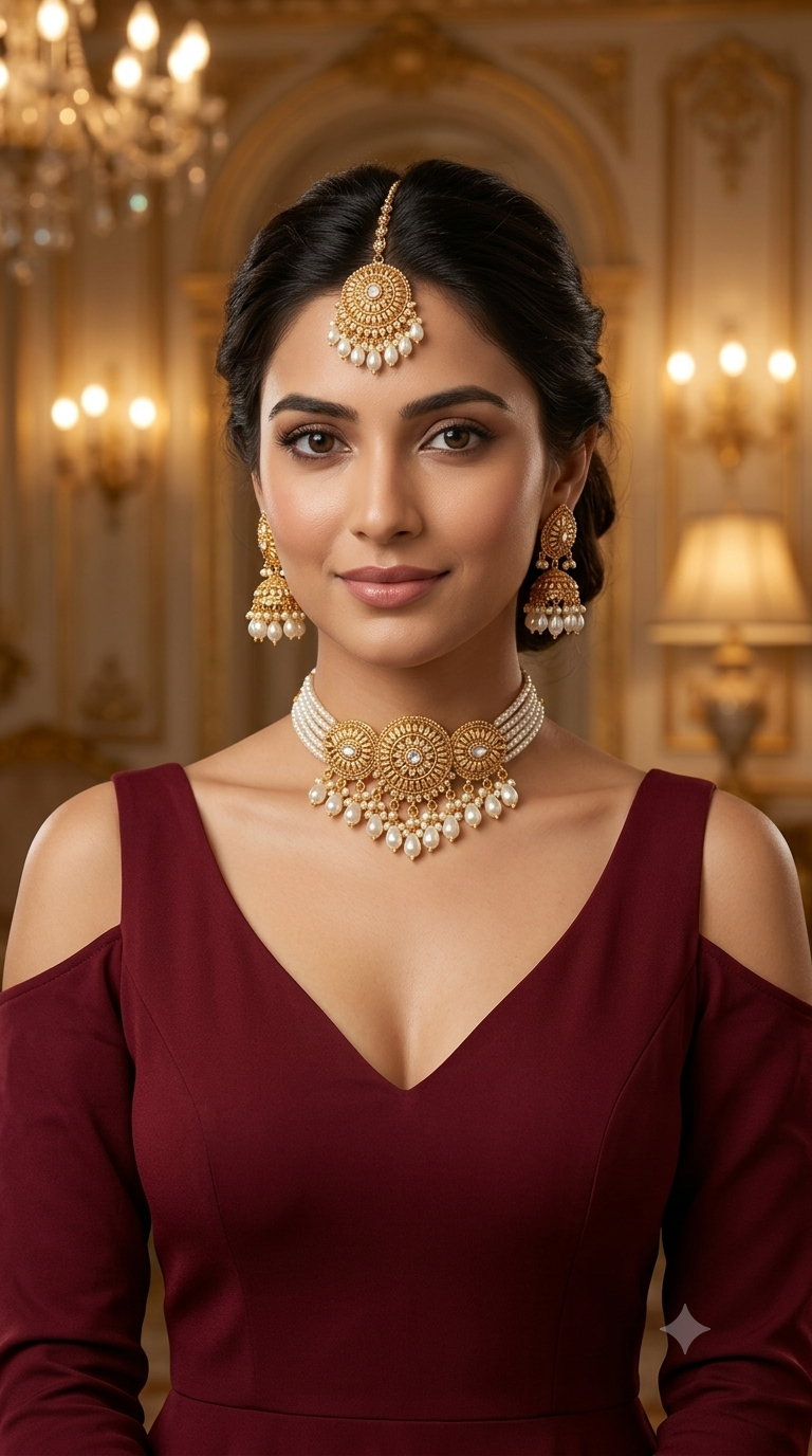 Gold Polki Necklace Jewellery Sonia Set