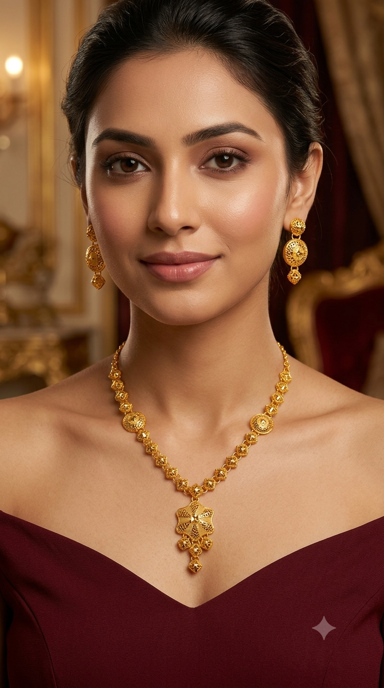 Gold Forming Jewellery Teresa  Necklace Set