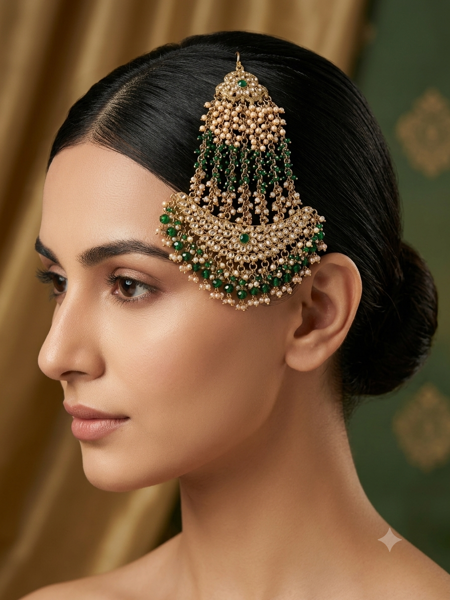 Antique Green Headpassa Jhumar Tracey Jewellery