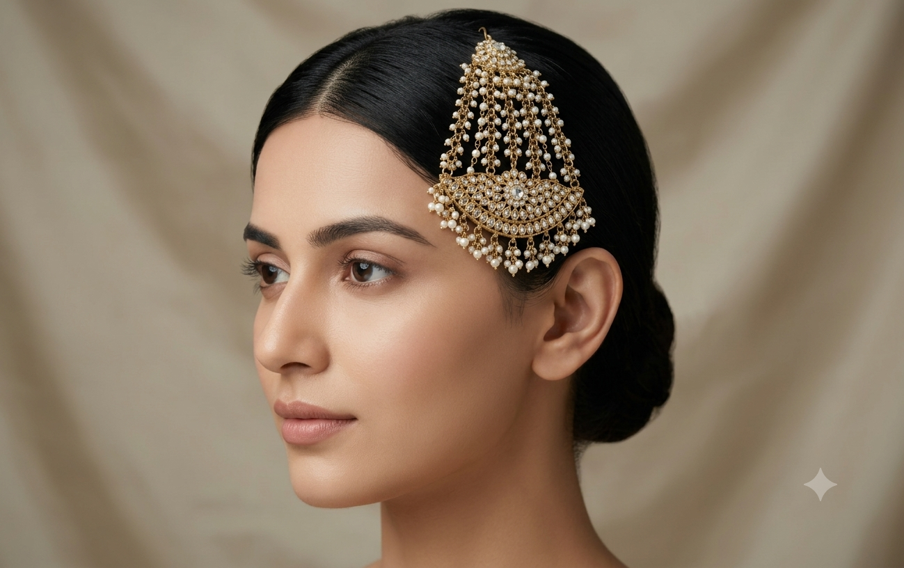 Antiue White Headpassa Jhumar Tracey Jewellery
