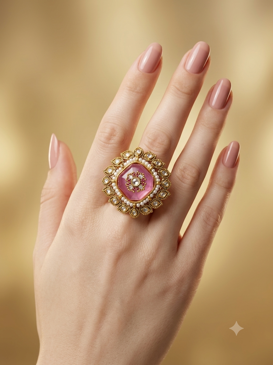 Kundan Adjustable Finger Rings