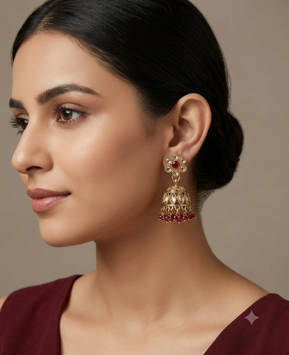 Antique Jhumki Bollywood Sukh Earrings