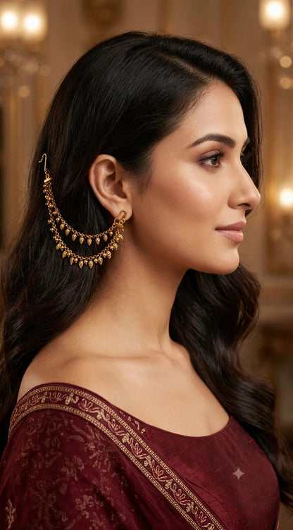 Gold Polki Sahare Earchains
