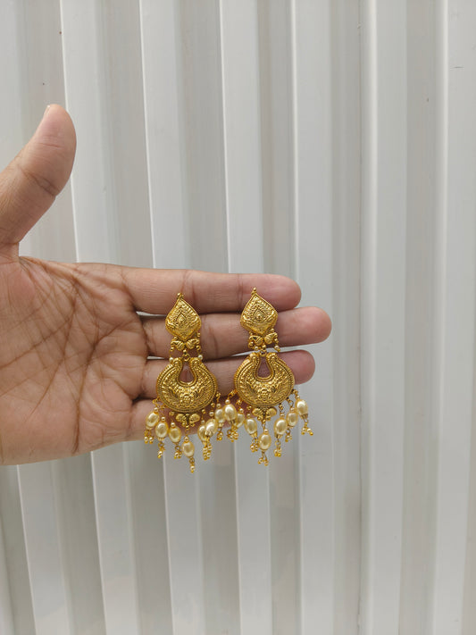 Gold  Polki Punjabi Style Sukhmani Earrings