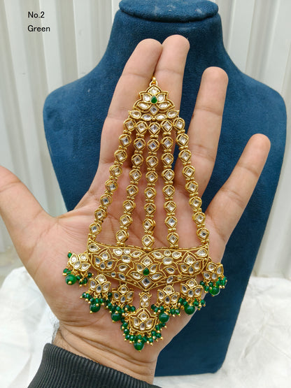 Kundan Jhumar Headpassa Bridal Passa/Pakistani side Headpiece