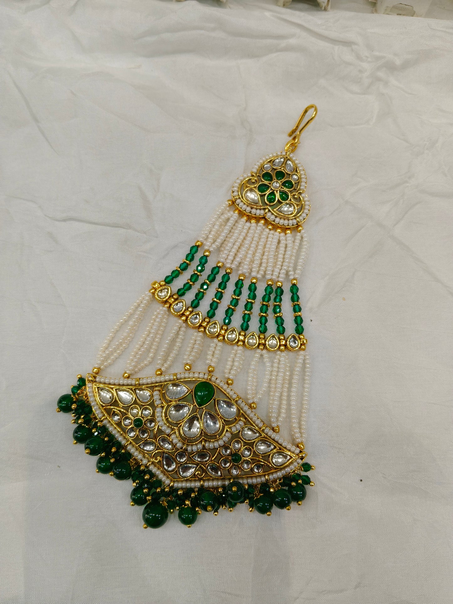 Kundan Jhumar Headpassa Bridal Passa/Pakistani side Headpiece
