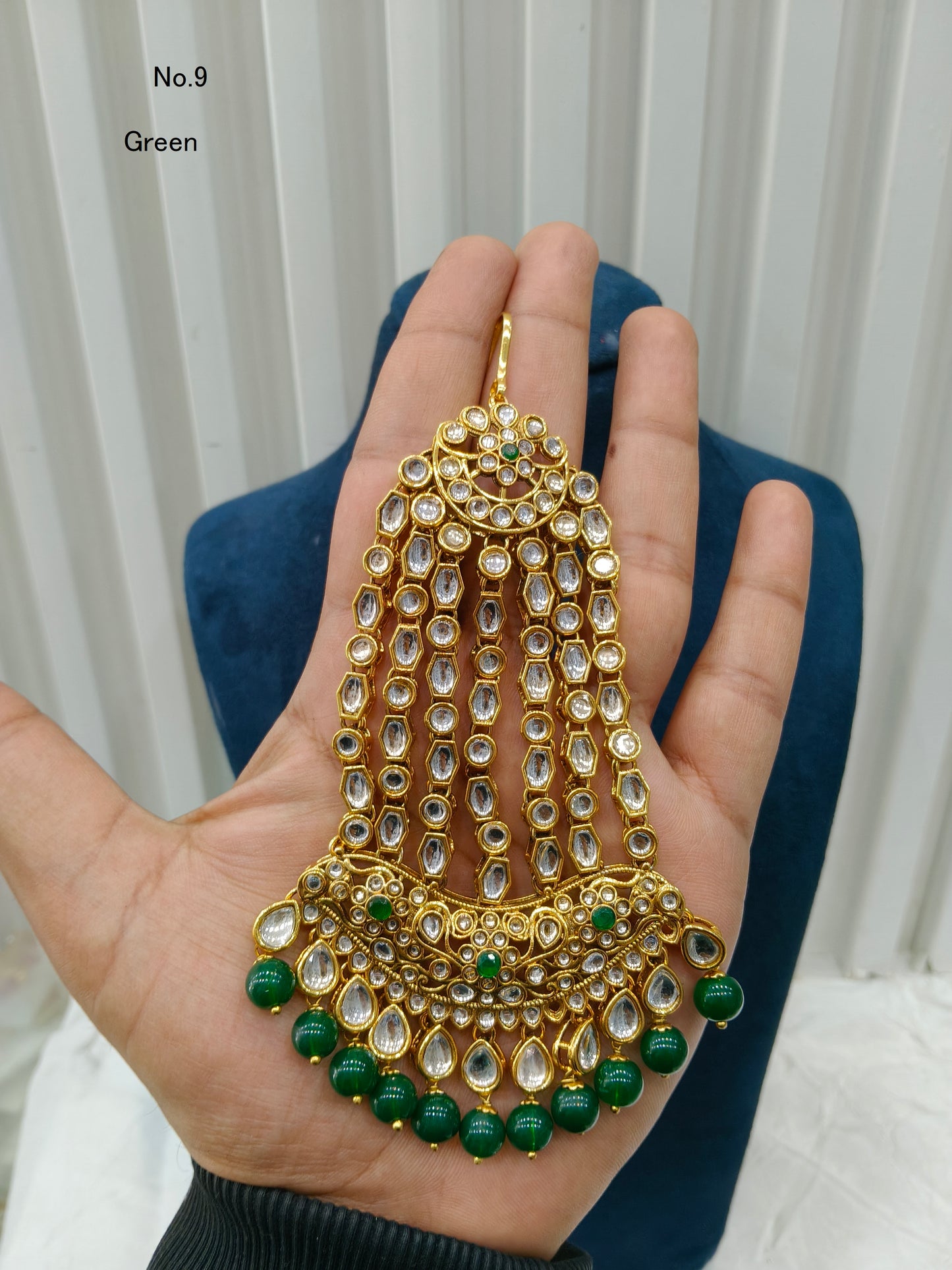 Kundan Jhumar Headpassa Bridal Passa/Pakistani side Headpiece