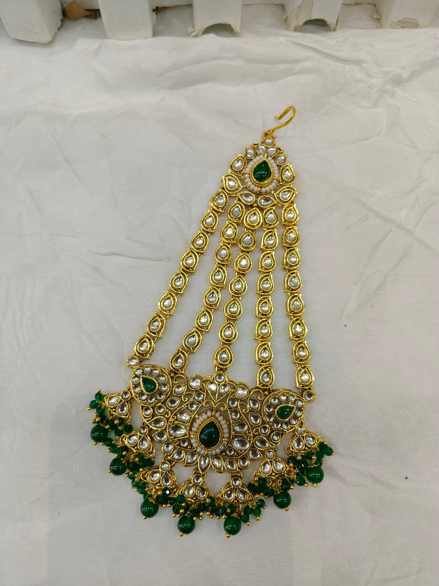 Kundan Jhumar Headpassa Bridal Passa/Pakistani side Headpiece