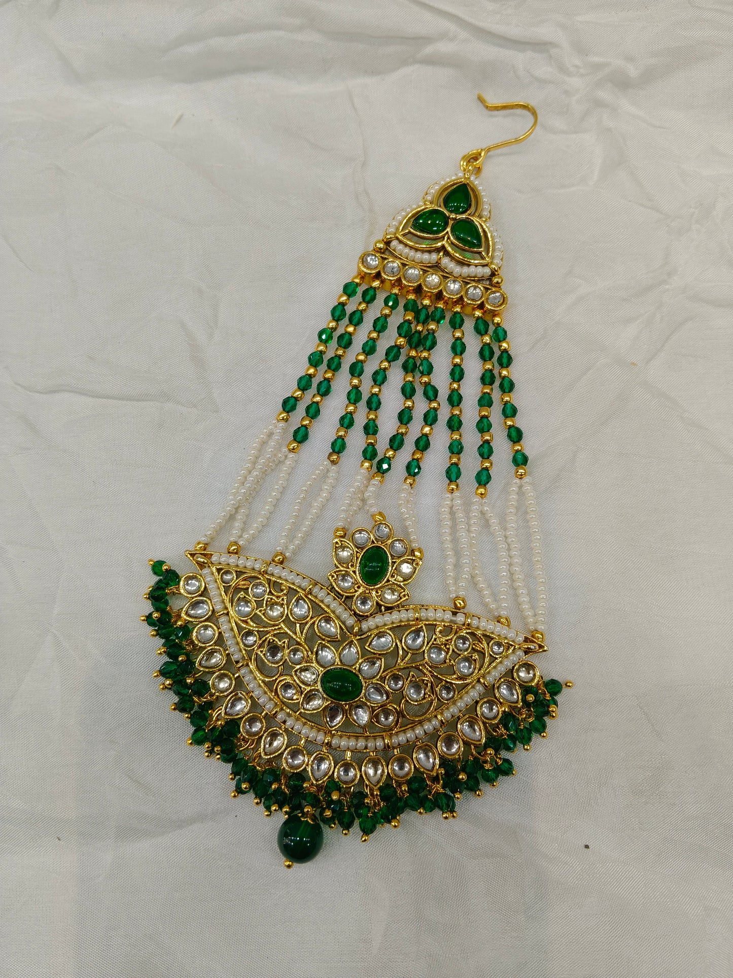 Kundan Jhumar Headpassa Bridal Passa/Pakistani side Headpiece