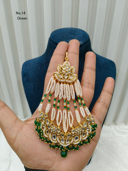 Kundan Jhumar Headpassa Bridal Passa/Pakistani side Headpiece
