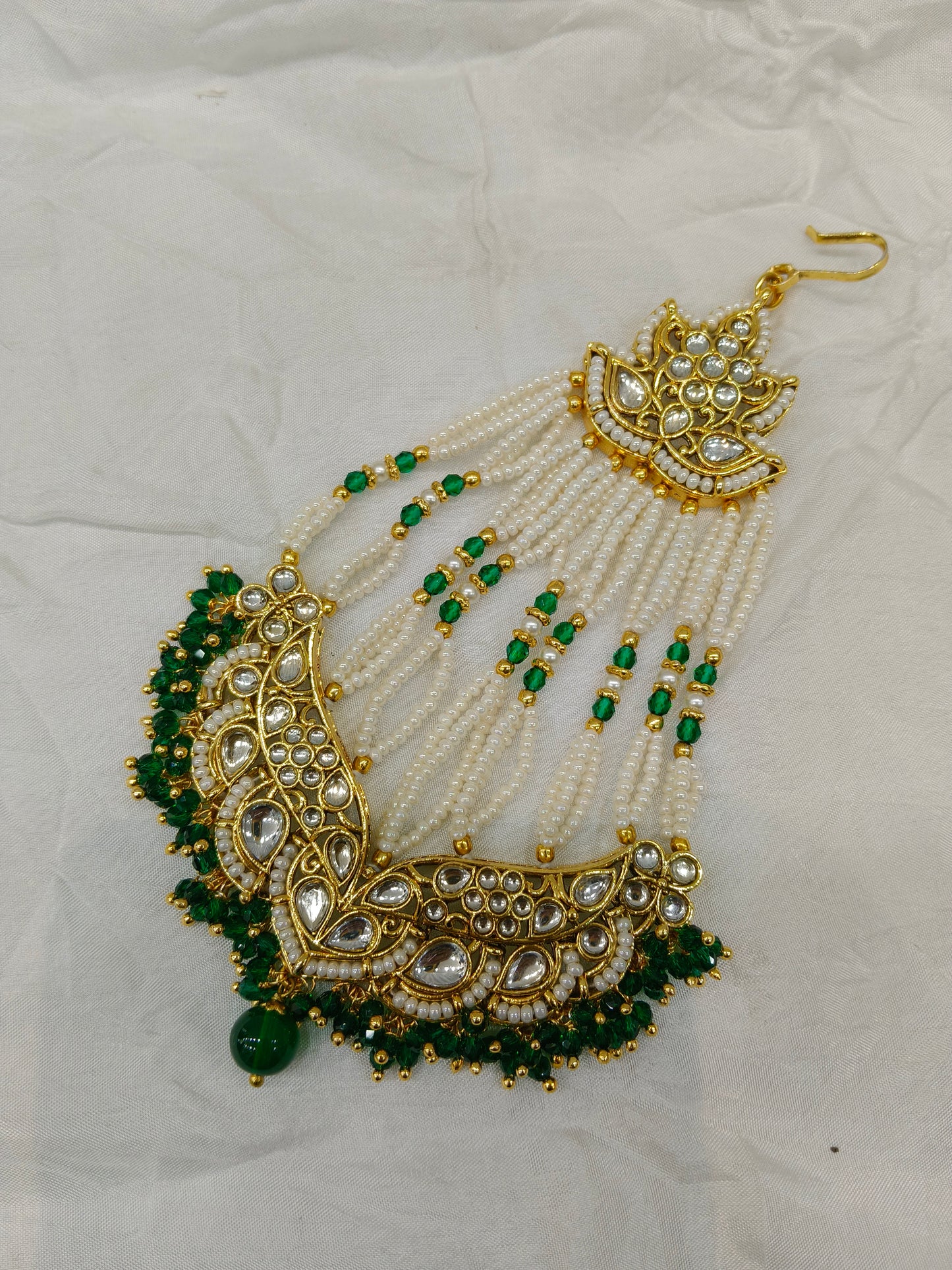 Kundan Jhumar Headpassa Bridal Passa/Pakistani side Headpiece