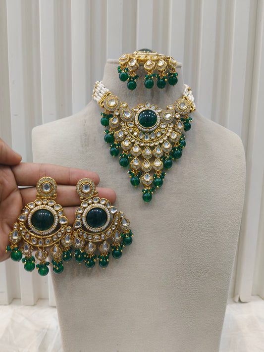Gold Green Kundan Nacklace Ekta sets