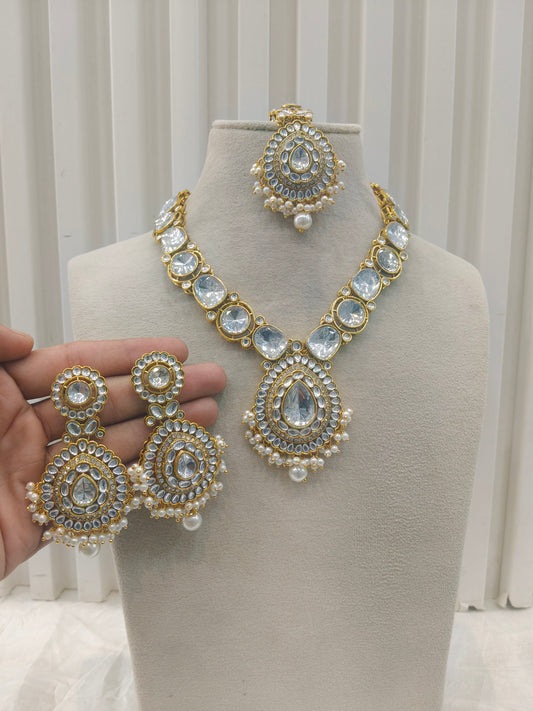 Gold White Kundan Nacklace Gauri sets