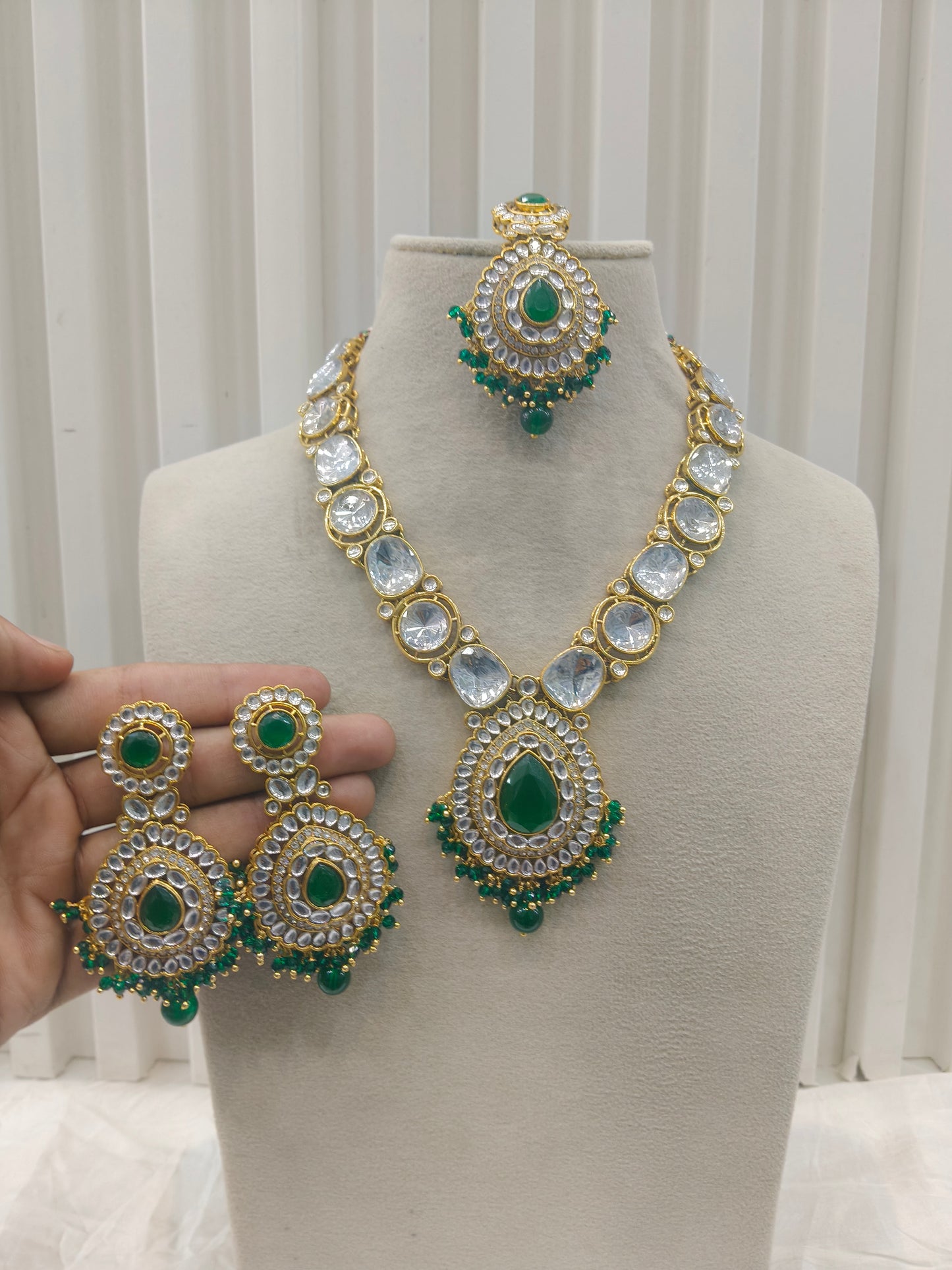 Gold Green Kundan Nacklace Gauri sets