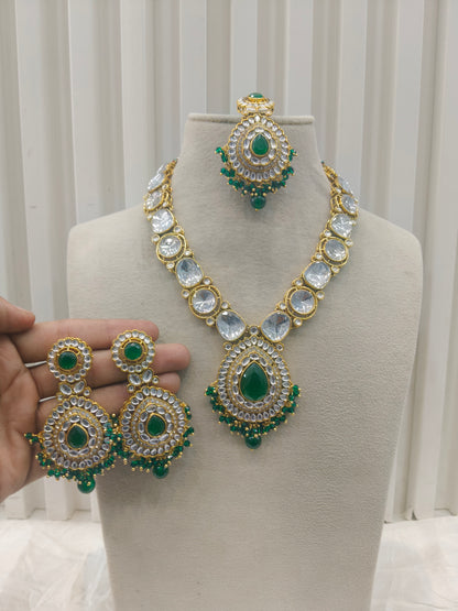 Gold Green Kundan Nacklace Gauri sets