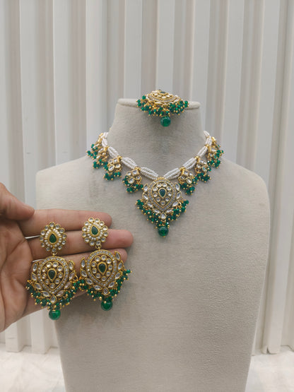 Gold Green Kundan Nacklace Hema sets