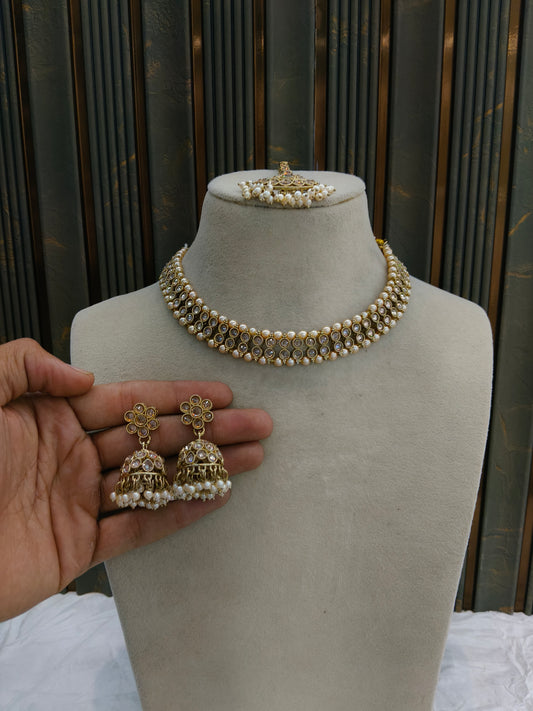 Antique Gold Necklace Jewellery Jagjeet Bollywood sets