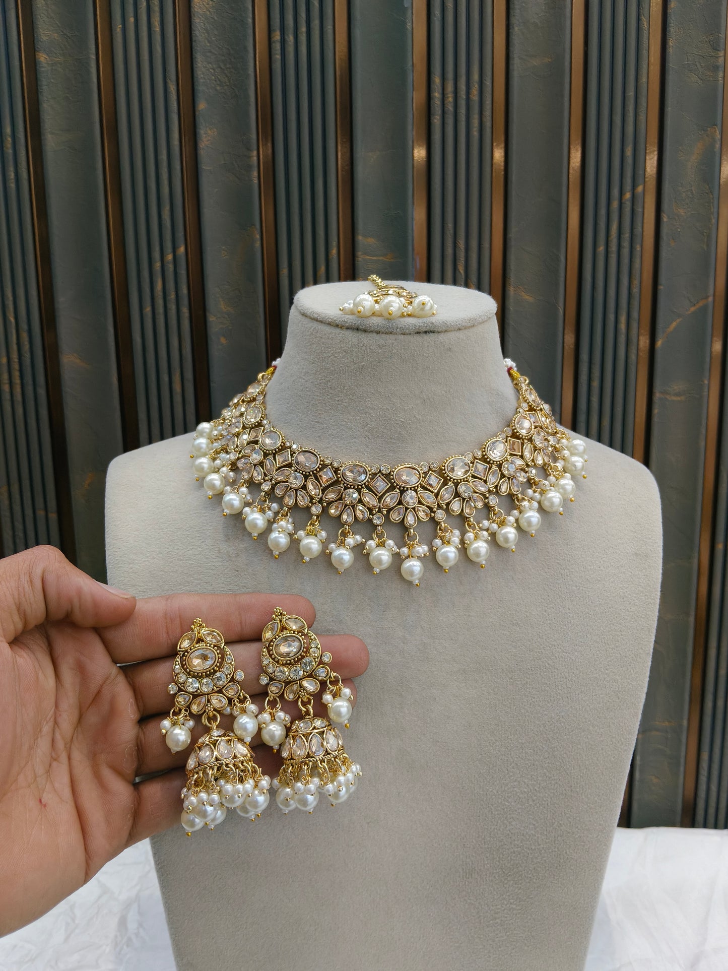 Antique Gold Necklace Jewellery Kitty Bollywood sets