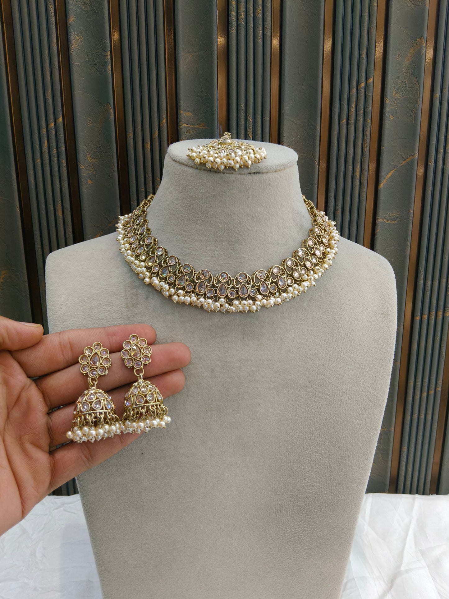 Antique Gold Necklace Jewellery Fern Bollywood sets