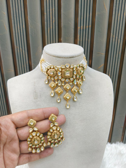 Polki Kundan Choker Set/ kundan Indian Lake jewellery sets