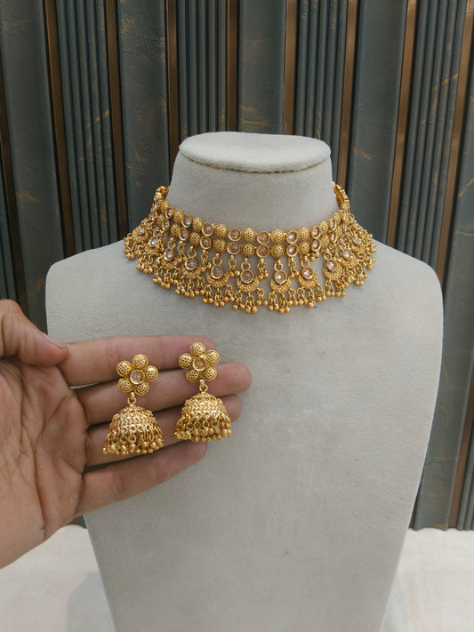 Gold Polki Choker Jewellery Jayla Sets