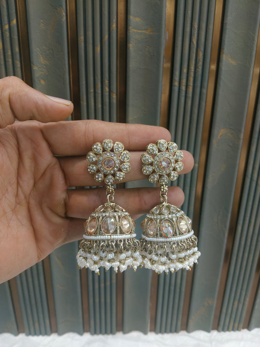 Antique Gold Bollywood Rin Earrings