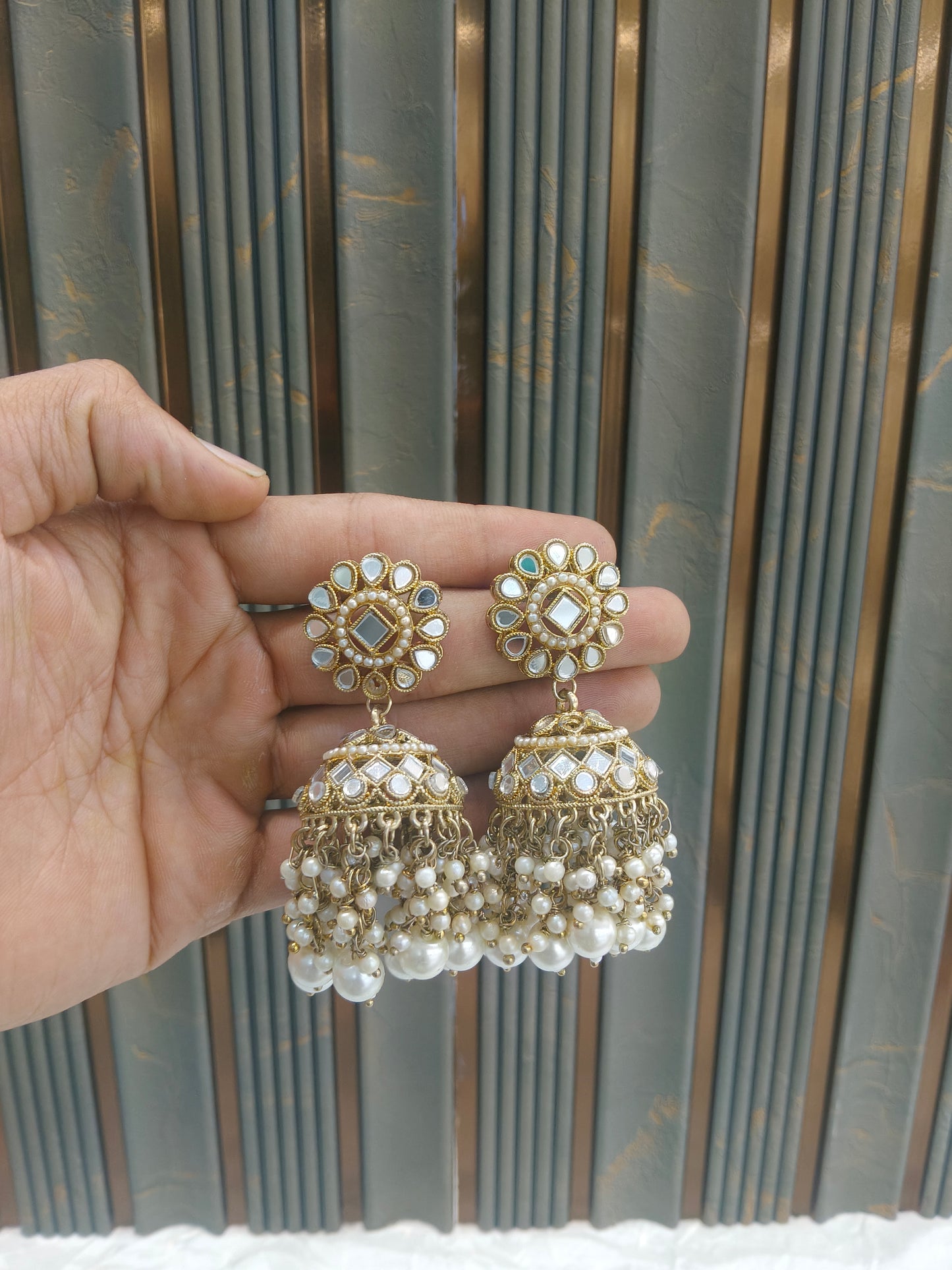 Antique Gold Bollywood Rin Earrings