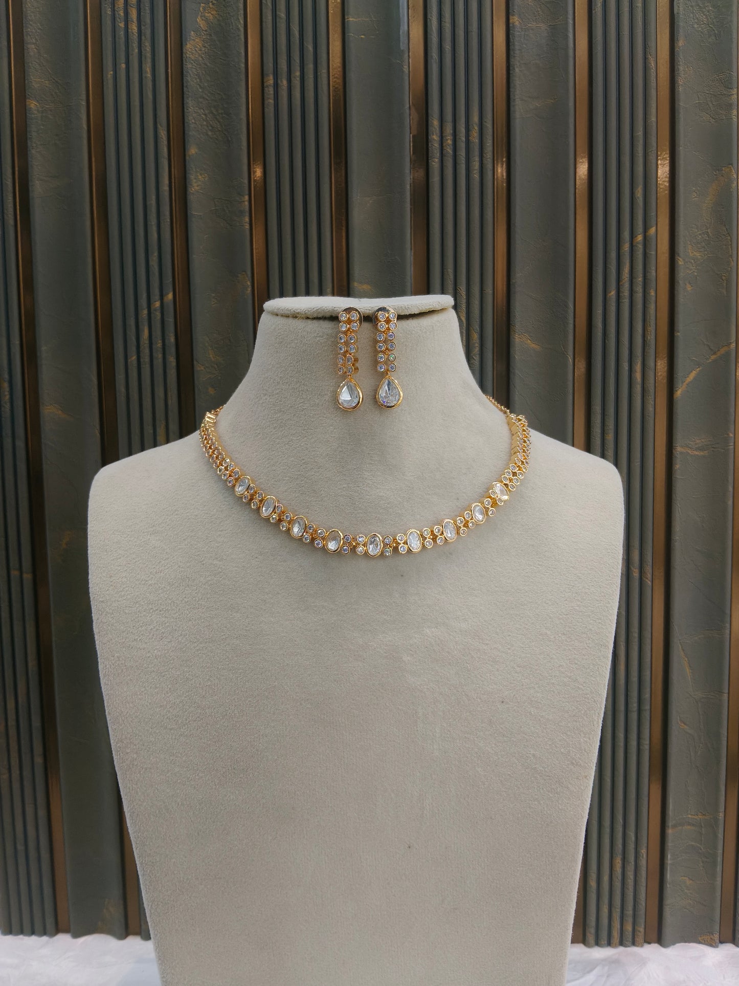 Gold Kundan Necklace Jewellery Eiko Set