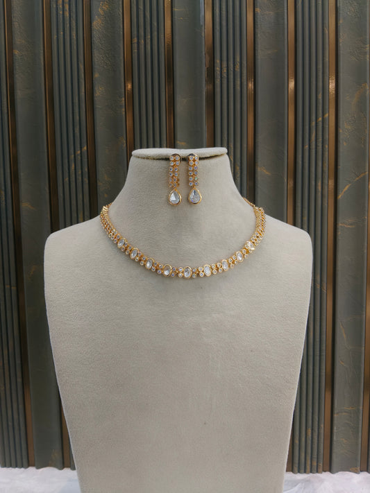 Gold Kundan Necklace Jewellery Eiko Set