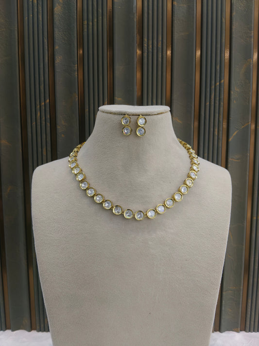 Antique Gold Kundan Necklace Jewellery Eiko Set