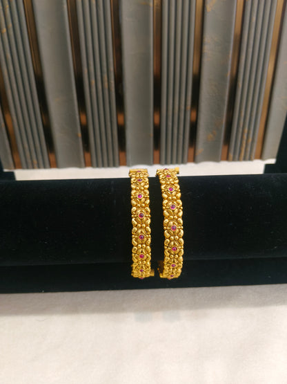 Bangles jewelry /Traditional bollywood jewelry Ruby Pika Gold bangles