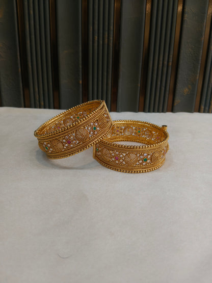 Bangles jewelry /Traditional bollywood jewelry Ruby Green Irum Gold bangles
