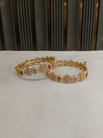Bangles jewelry /Traditional bollywood jewelry Multicolor Azra Gold bangles