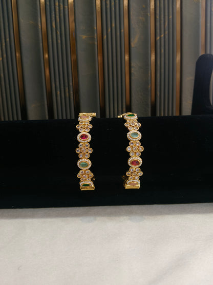 Bangles jewelry /Traditional bollywood jewelry Multicolor Azra Gold bangles