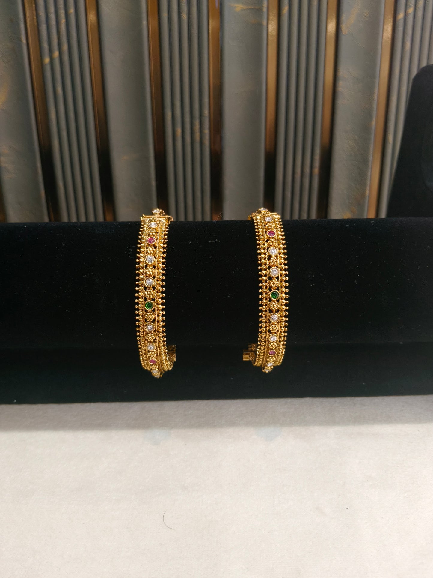 Bangles jewelry /Traditional bollywood jewelry Ruby Green Hawwa Gold bangles
