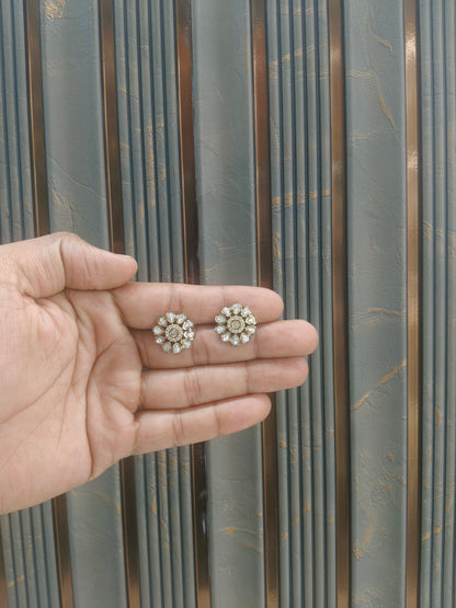 Antique Gold Stud Bollywood Wren Earrings
