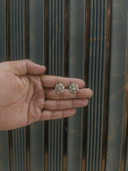Antique Gold Stud Bollywood Wren Earrings