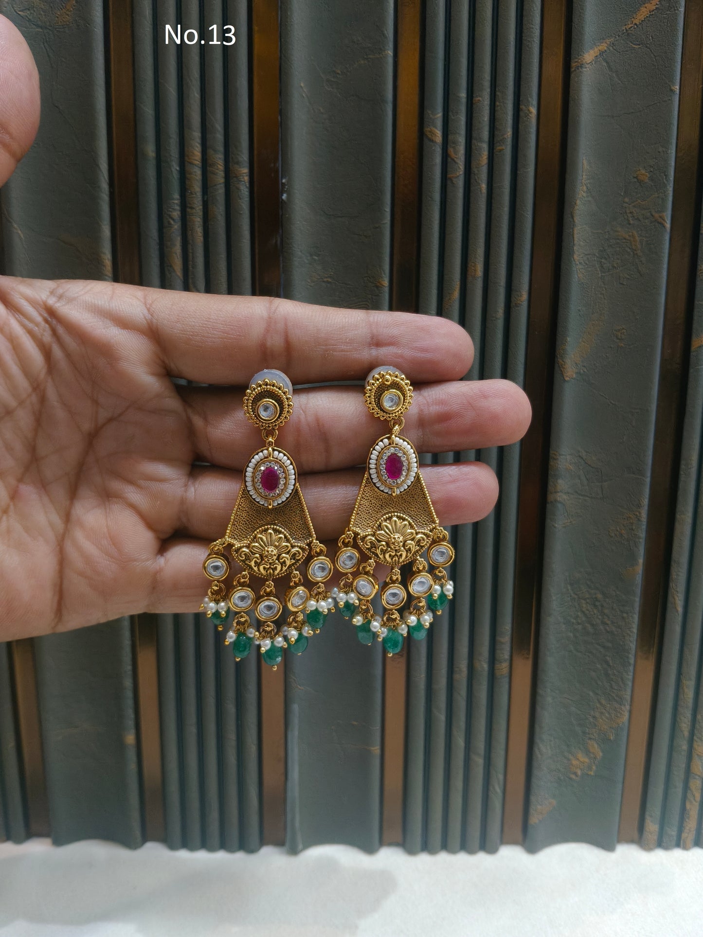 Gold Polki Niha Earrings